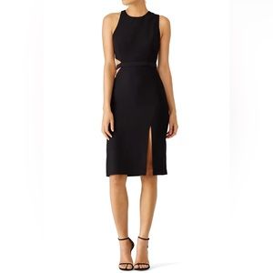 HALSTON Black Slit Cutout Dress, NWT